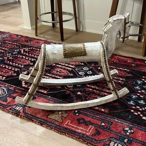 Solid wood rocking horse from India